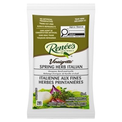 Renée’s Gourmet Vinaigrette Italienne Aux Fines Herbes Printanières, 43 Ml 42 g, 1,31 $/100g