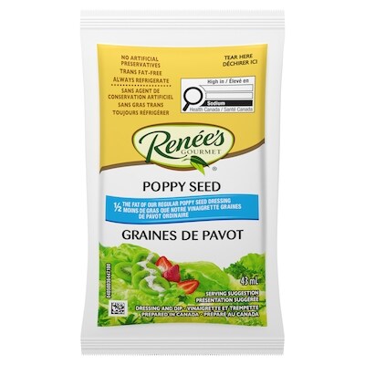 Renée’s Gourmet Vinaigrette Graines De Pavot Légère, 43 Ml 42 g, 1,31 $/100g