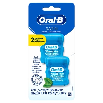Oral B Complete Satin Floss Twin Pack, 50m 2x1.0 ea