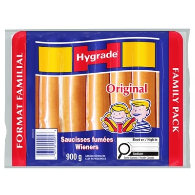 Hygrade Original Wieners, Family Pack 900 g, $1.61/100g