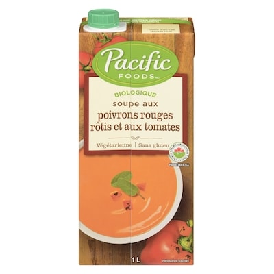 Pacific Soupe biologique aux poivrons rouges rôtis et aux tomates Pacific 1 l, 0,70 $/100ml
