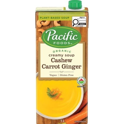 Pacific Foods Organic Cashew Carrot Ginger Soup 1 l, $0.70/100ml
