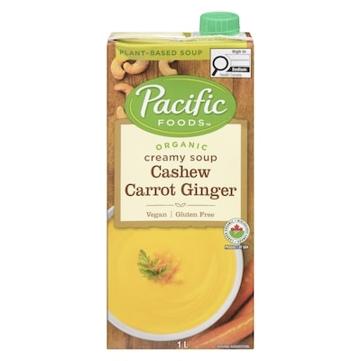 Pacific Foods Organic Cashew Carrot Ginger Soup 1 l, $0.80/100ml