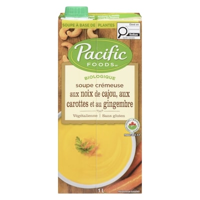 Pacific Soupe aux noix de cajou aux carottes et au gingembre biologique 1 l, 0,80 $/100ml