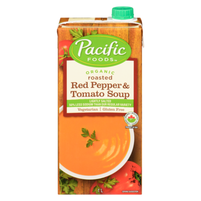 Pacific Foods Organic Red Pepper & Tomato Soup, Light Sodium 1 l, $0.80/100ml