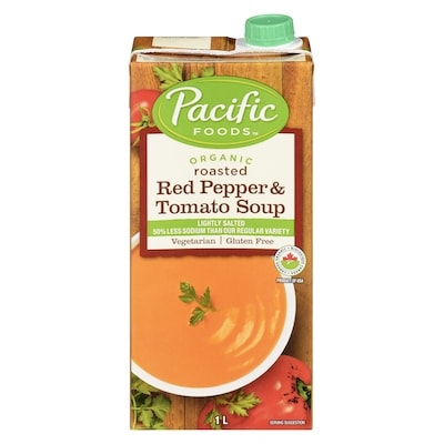 Pacific Foods Organic Red Pepper & Tomato Soup, Light Sodium 1 l, $0.80/100ml