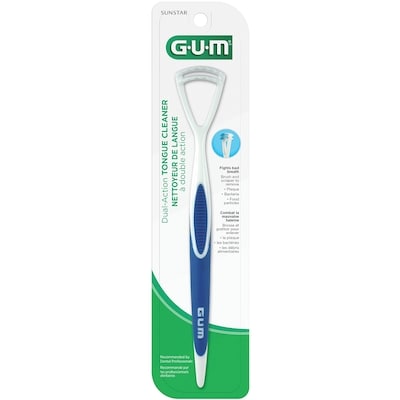 GUM Nettoyeur de langue à double action, brosse et grattoir 1 ea, 5,50 $/1ch