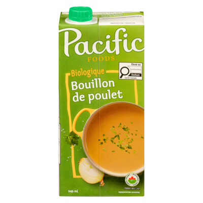 Pacific Bouillon biologique de poulet 946 ml, 0,72 $/100ml