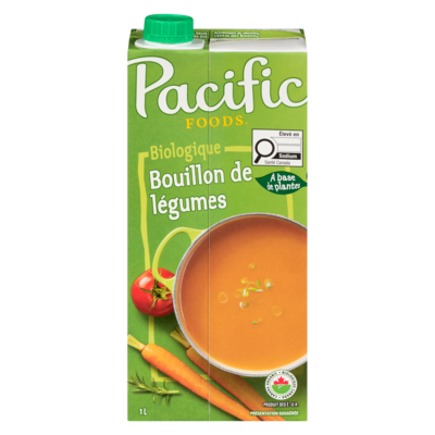 Pacific Bouillon de légumes Biologique 1 l, 0,80 $/100ml