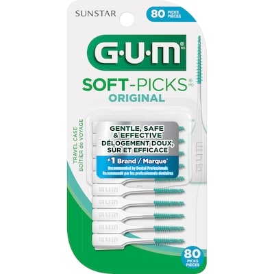 GUM Bâtonnets dentaires Soft-Picks Original 80 ea, 0,09 $/1ch