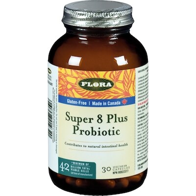 Flora 8 Plus Probiotic 30 Vegetarian Capsules 30 ea, $0.90/1ea