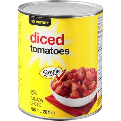 No Name Diced Tomatoes 796 ml, $0.29/100ml