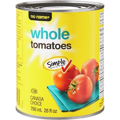 No Name Whole Tomatoes 796 ml, $0.25/100ml