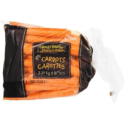 Farmer's Market Carrots, 5LB 2.268 kg, $0.26/100g