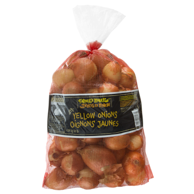 Farmer's Market Yellow Onions, 10 lb bag 4.54 kg, $0.20/100g