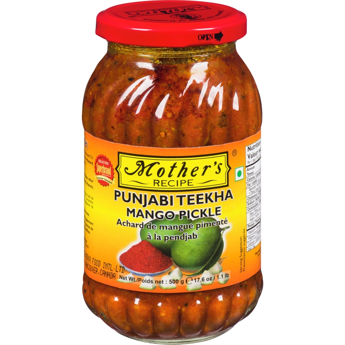 Mother Punjabi Teekha Mango Pickle  500 g, $0.80/100g