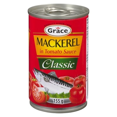 Grace Mackerel in Tomato Sauce Classic 155 g, $0.83/100g
