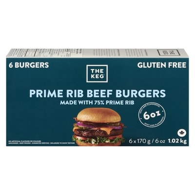 The Keg Prime Rib Beef Burger 1.02 kg, $2.35/100g
