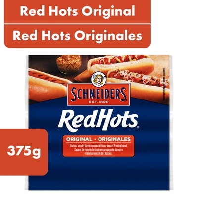 Schneiders Red Hots Original Hot Dogs 375 g, $2.00/100g