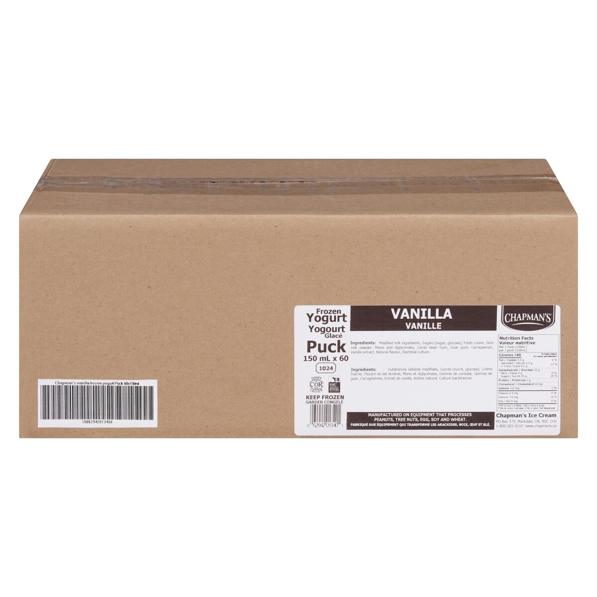 Chapman’s Rondelle de Yogourt glacé, vanille 150 ml, 0,44 $/100ml