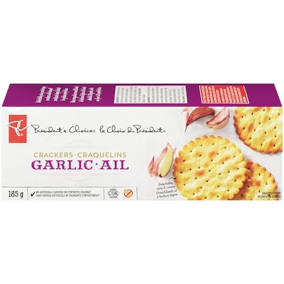 President's Choice Garlic Crackers 185 g, $1.62/100g