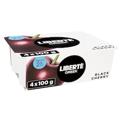 Liberte Greek Black Cherry 2% MF Yogurt 4x100.0 g, $1.37/100g