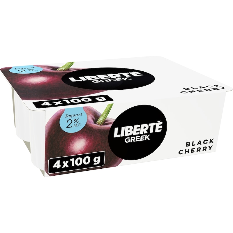 Liberte Greek Black Cherry 2% MF Yogurt - 4x100.0 g | Zehrs