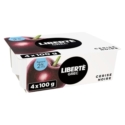 Liberté Grec Cerise noire 2 % MG Yogourt 4x100.0 g, 1,37 $/100g