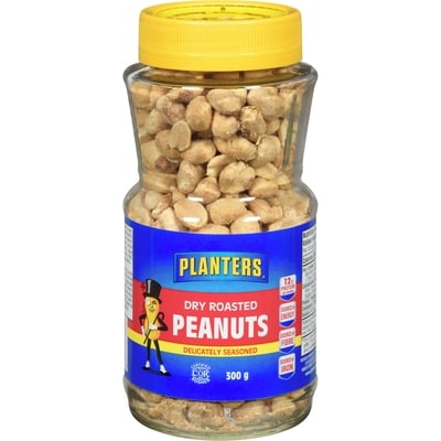 Planters Dry Roasted Peanuts Delicately Seasoned 300 g, $1.50/100g