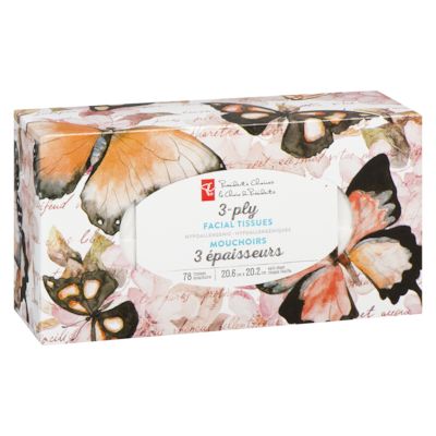 Mouchoirs hypoallergéniques 3 épaisseurs, 78 feuilles