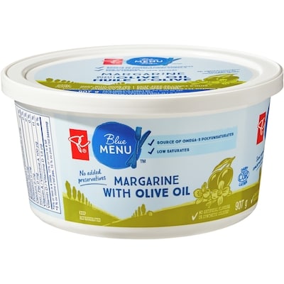 PC Blue Menu Margarine with Olive Oil 907 g, $0.72/100g