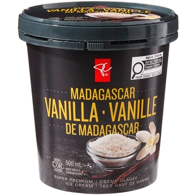PC Black Label Madagascar Vanilla Super Premium Ice Cream 500 ml, $0.90/100ml