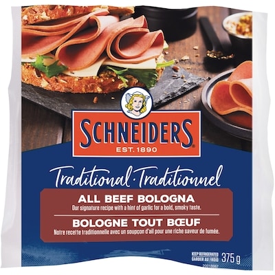 Schneiders Traditional All Beef Bologna 375 g, $25.31/1kg $2.53/100g