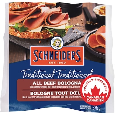 Schneiders Bologne tout bœuf traditionnel 375 g, 25,31 $/1kg 2,53 $/100g