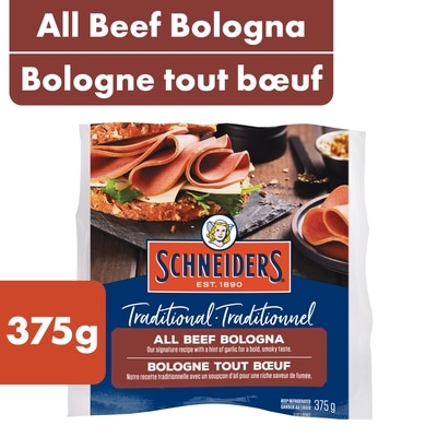 Schneiders Bologne tout bœuf traditionnel 375 g, 23,97 $/1kg 2,40 $/100g
