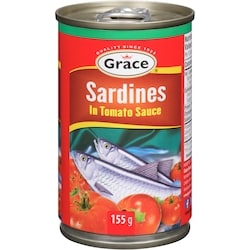 Grace Sardines in Tomato Sauce 155 g, $0.83/100g