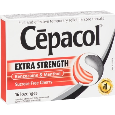 Extra Strength Sucrose Free Cherry, Sore Throat Lozenges