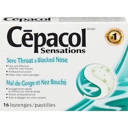 Cepacol Sensations Sore Throat and Blocked Nose, Sore Throat Lozenges 16 ea, $0.37/1ea