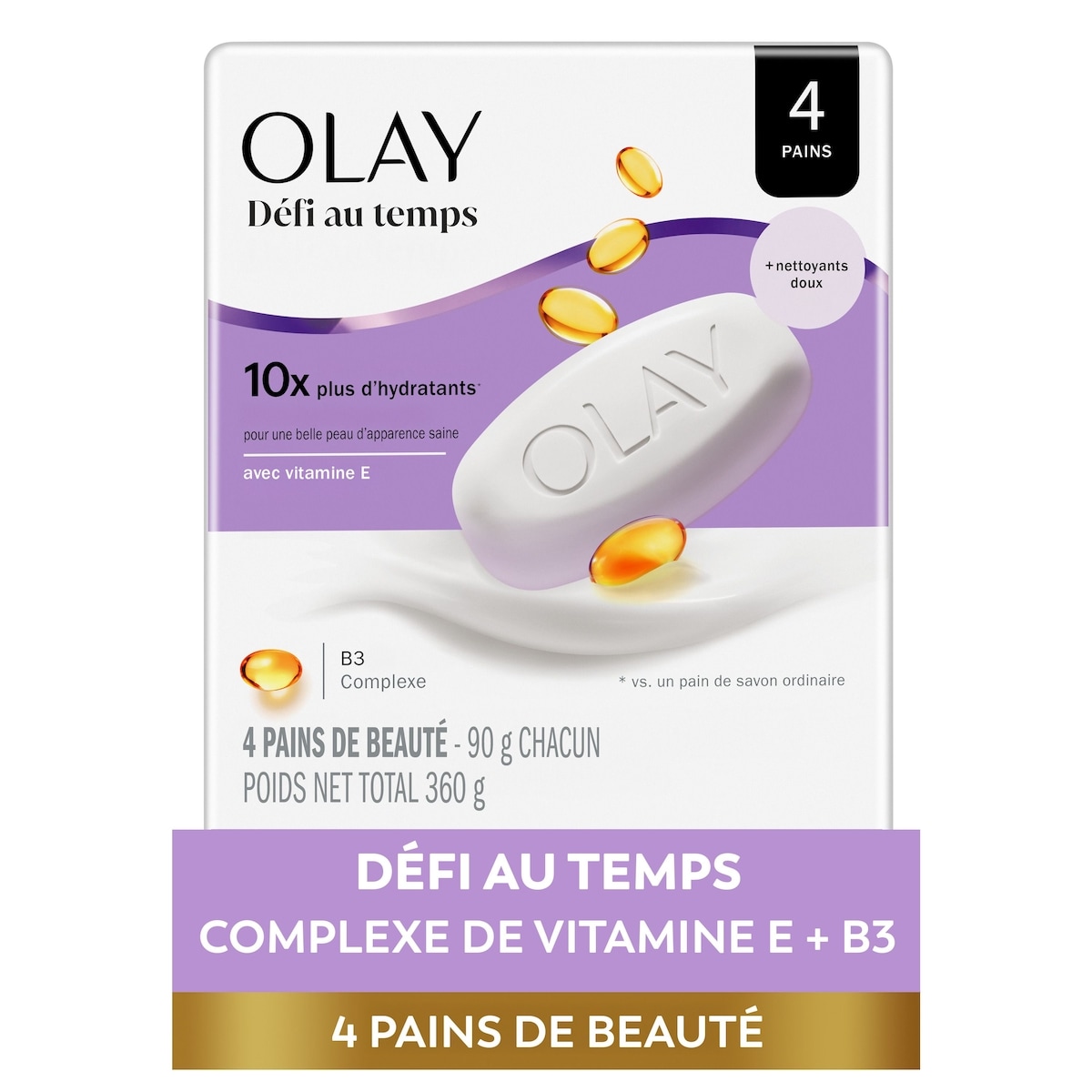 Olay Pains de beauté Défi au temps 4x90.0 g, 2,26 $/100g