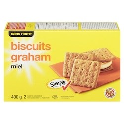 Sans Nom Biscuits graham, miel 400 g, 1,25 $/100g