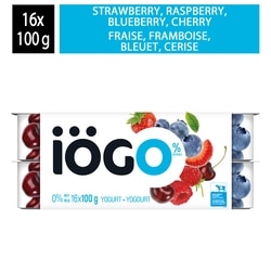 IOGO Strawberry/Raspberry/Blueberry/Cherry Fat Free Yogurt Cups 0