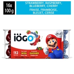 IOGO Strawberry/Raspberry/Blueberry/Cherry Fat Free Yogurt Cups 0% 16x100.0 g, $0.59/100g