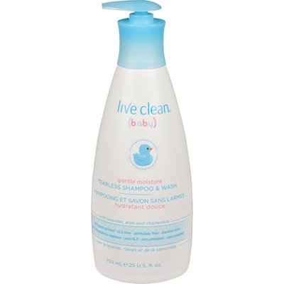 Live Clean Baby Gentle Moisture Tearless Shampoo & Wash 750 ml, $1.93/100ml