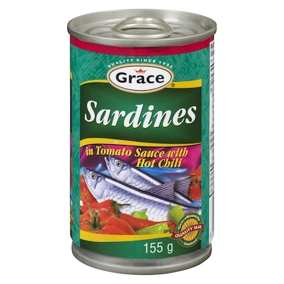 Grace Sardines in Tomato Sauce With Hot Chili 155 g, $0.83/100g