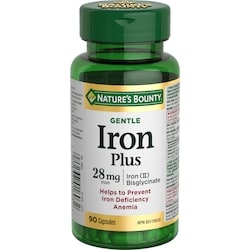 Nature's Bounty Gentle Iron Plus, 28 mg 90 ea, $0.12/1ea
