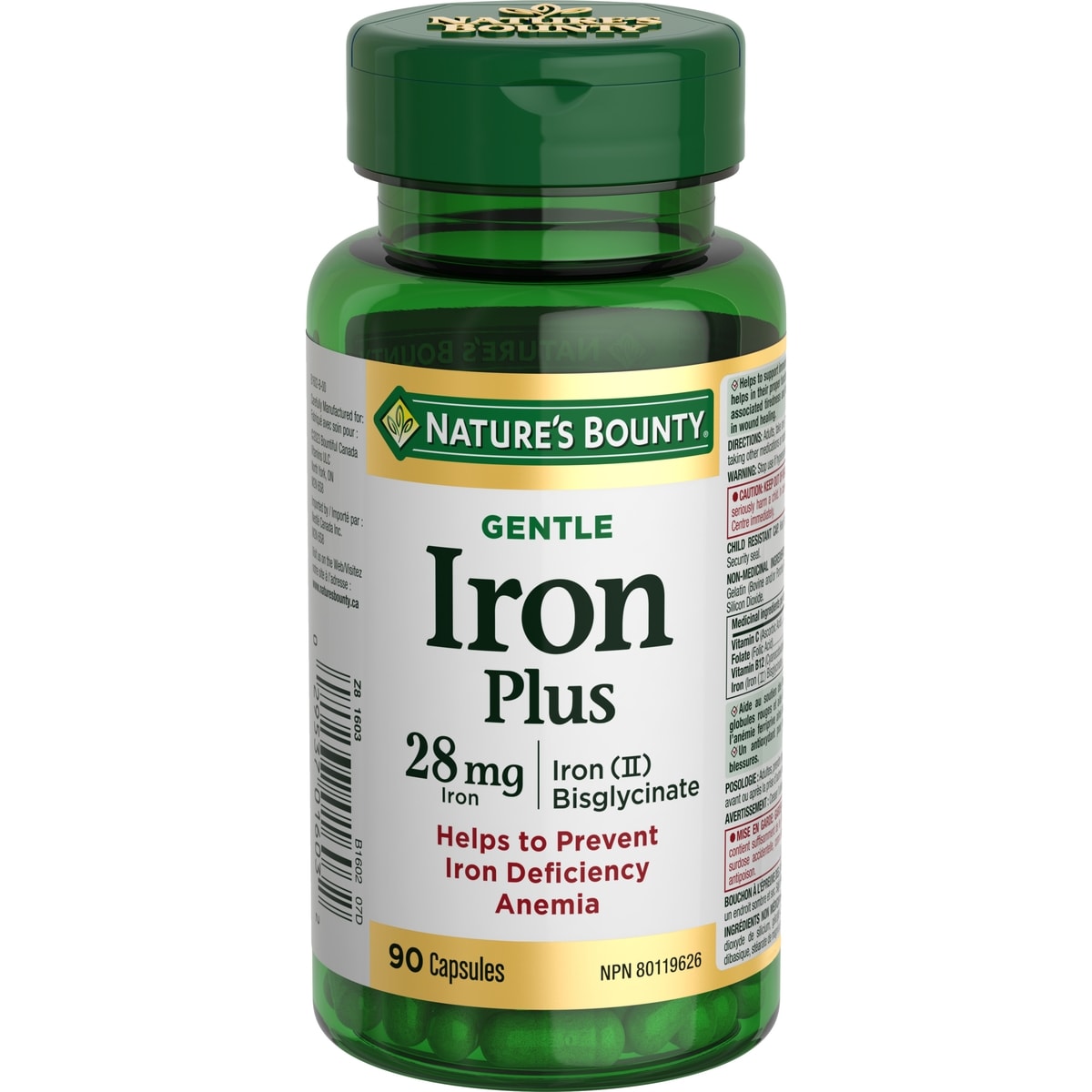 Nature's Bounty Iron Plus 28 mg, Gentle, Helps Prevent Anemia 90 ea, $0.16/1ea