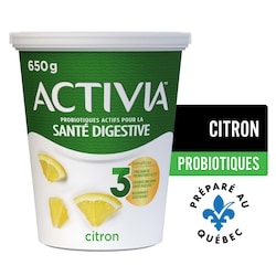 Activia Yogourt probiotique, saveur citron 650 g, 0,54 $/100g