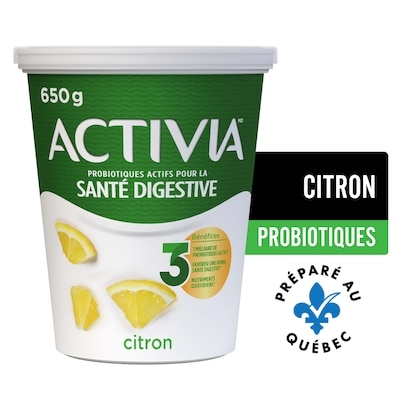 Activia Yogourt probiotique, saveur citron 650 g, 0,62 $/100g