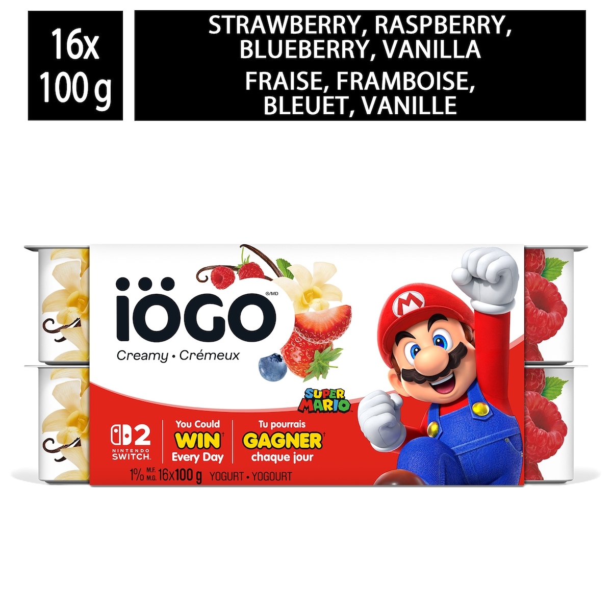 IOGO Strawberry/ Blueberry/Peach/Vanilla Fat Free Yogurt Cups 0%