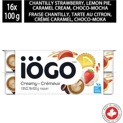 IÖGO Pots De Yogourt Desserts 15 % 16x100.0 g, 0,44 $/100g